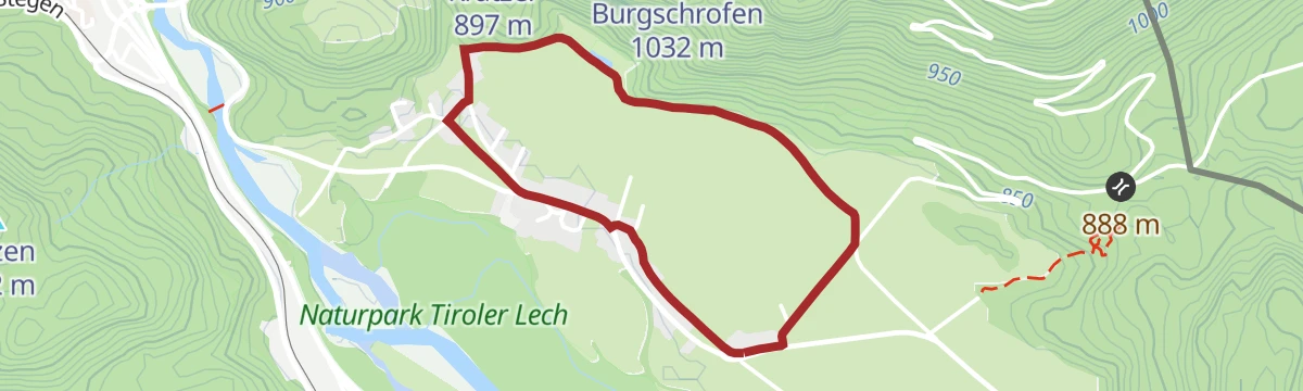 Route map: Rundwanderung auf dem Fürstenweg Pinswang